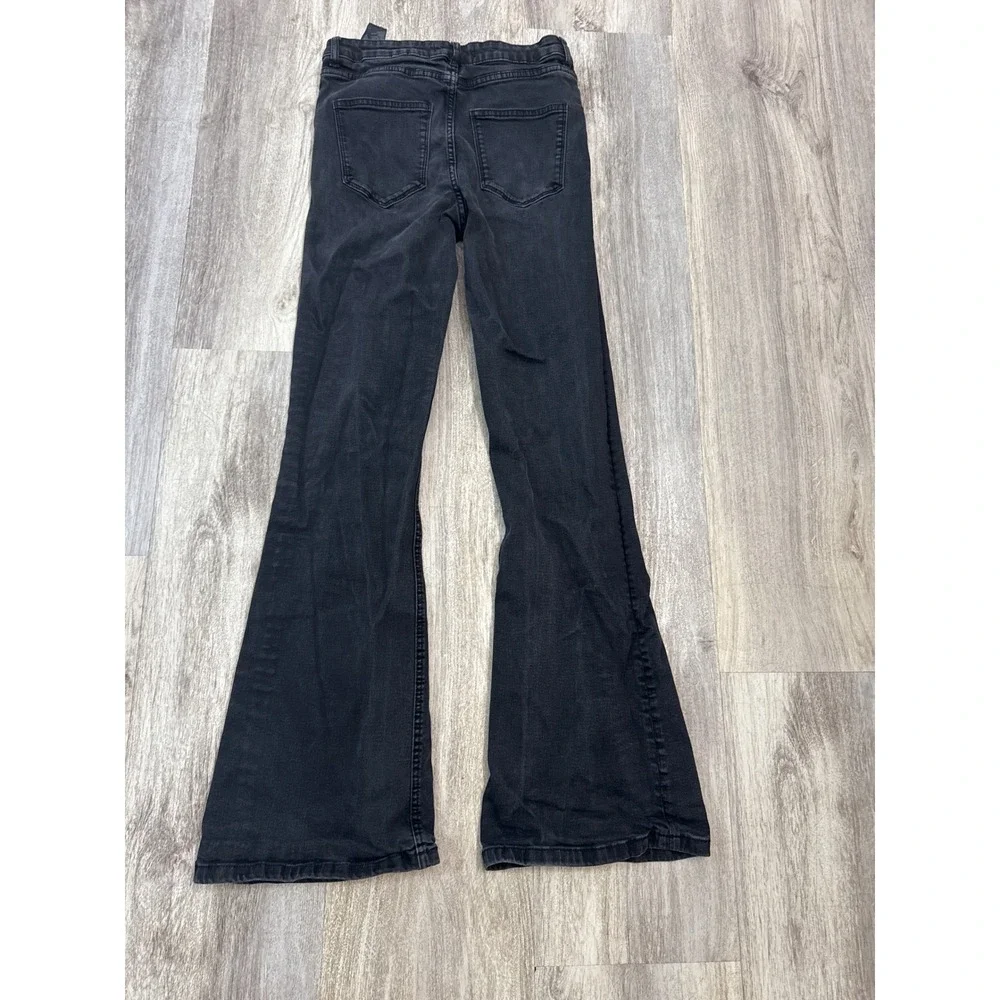 Zara Womens Black High Waisted Flare Bell Bottom Jeans Size 6